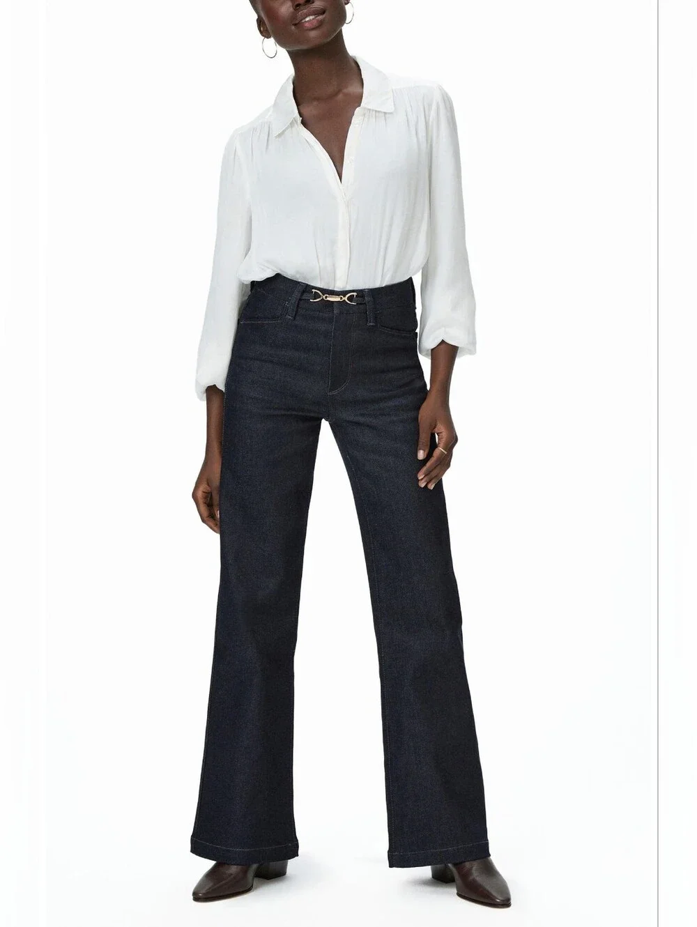 Paige Leenah Jolene Wide Leg Jeans in Montecito - Picture 2 of 11